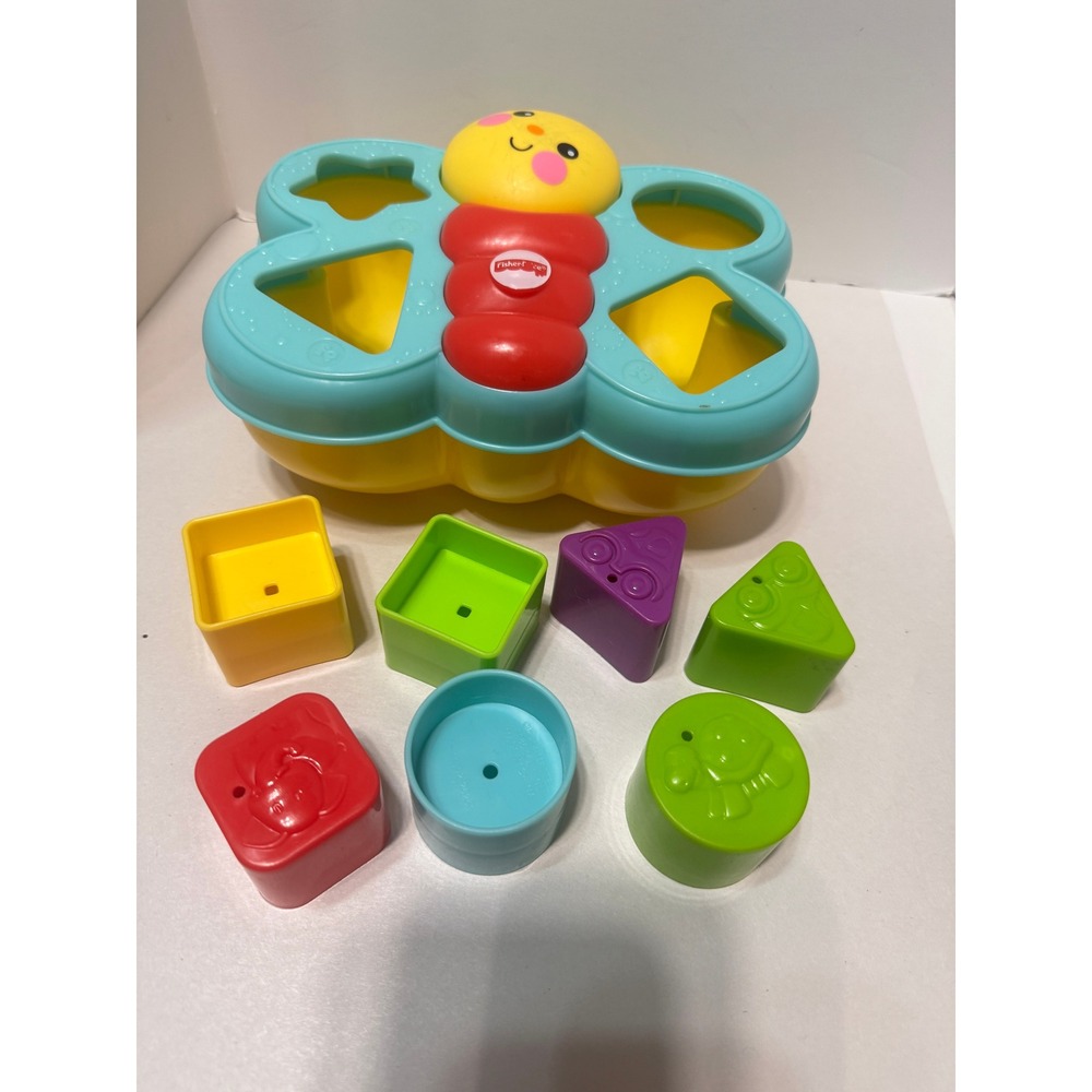 Fisher Price Butterfly Shape Sorter CDC22 Toddler Learning Toy 6 Shapes Colorful